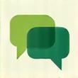 Chat bubbles or a forum icon with a gentle human silhouette in the background, representing moderated and safe community discussions.