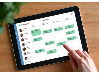 A brightly lit calendar showing upcoming webinar dates and expert photos, conveying organization and anticipation
