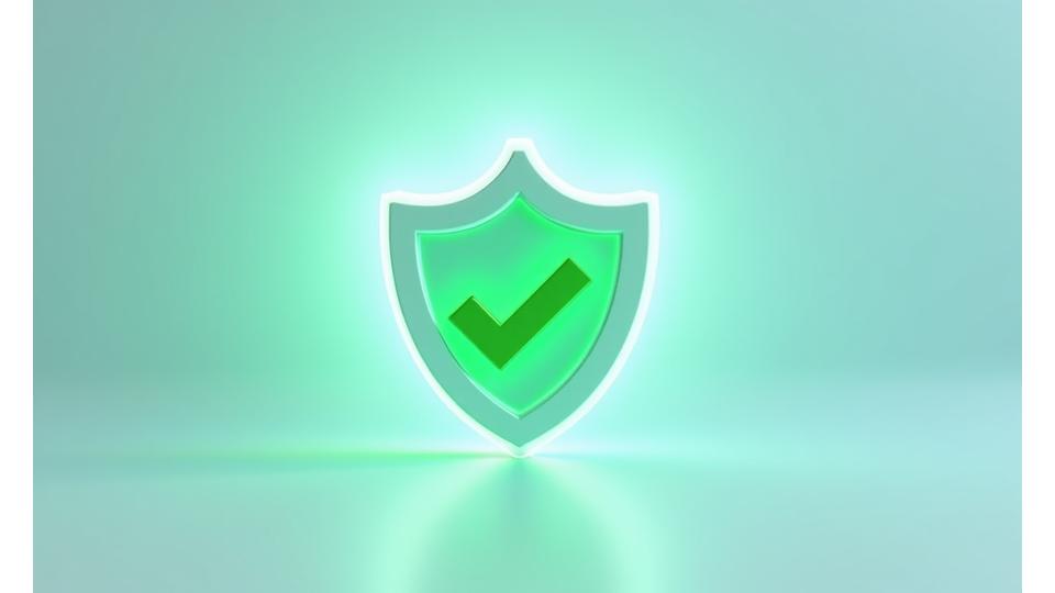Illustration of a protective shield icon with a green checkmark, symbolizing safety and health, on a clean, modern background.